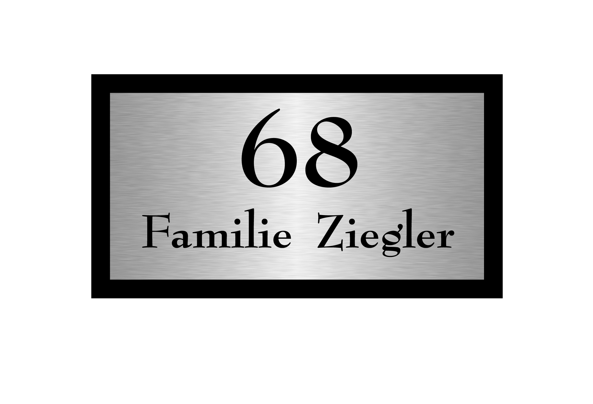 Edelstahl / Plexiglas Namensschild 22×12 cm (Art. 216)