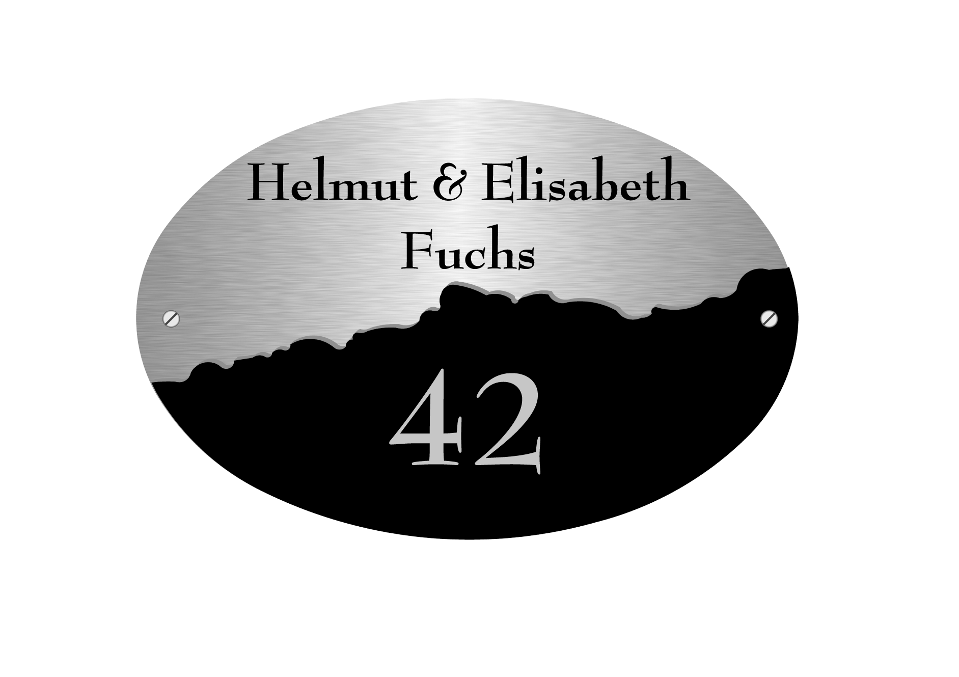Edelstahl / Plexiglas Namensschild 20×13 cm (Art. 233)