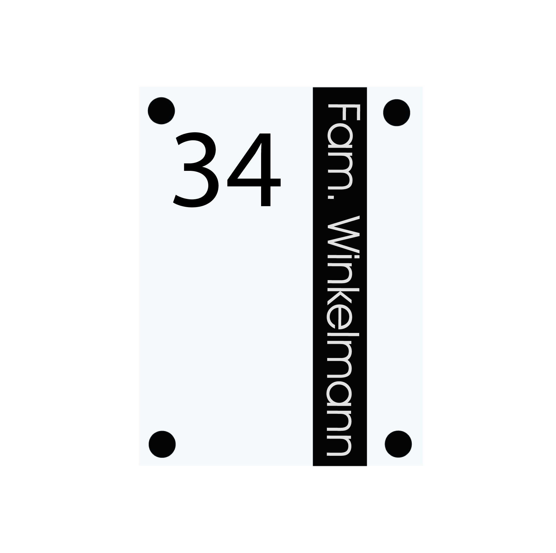 Namensschild Acryl – Plexiglas 20×15 cm (Art. 303)