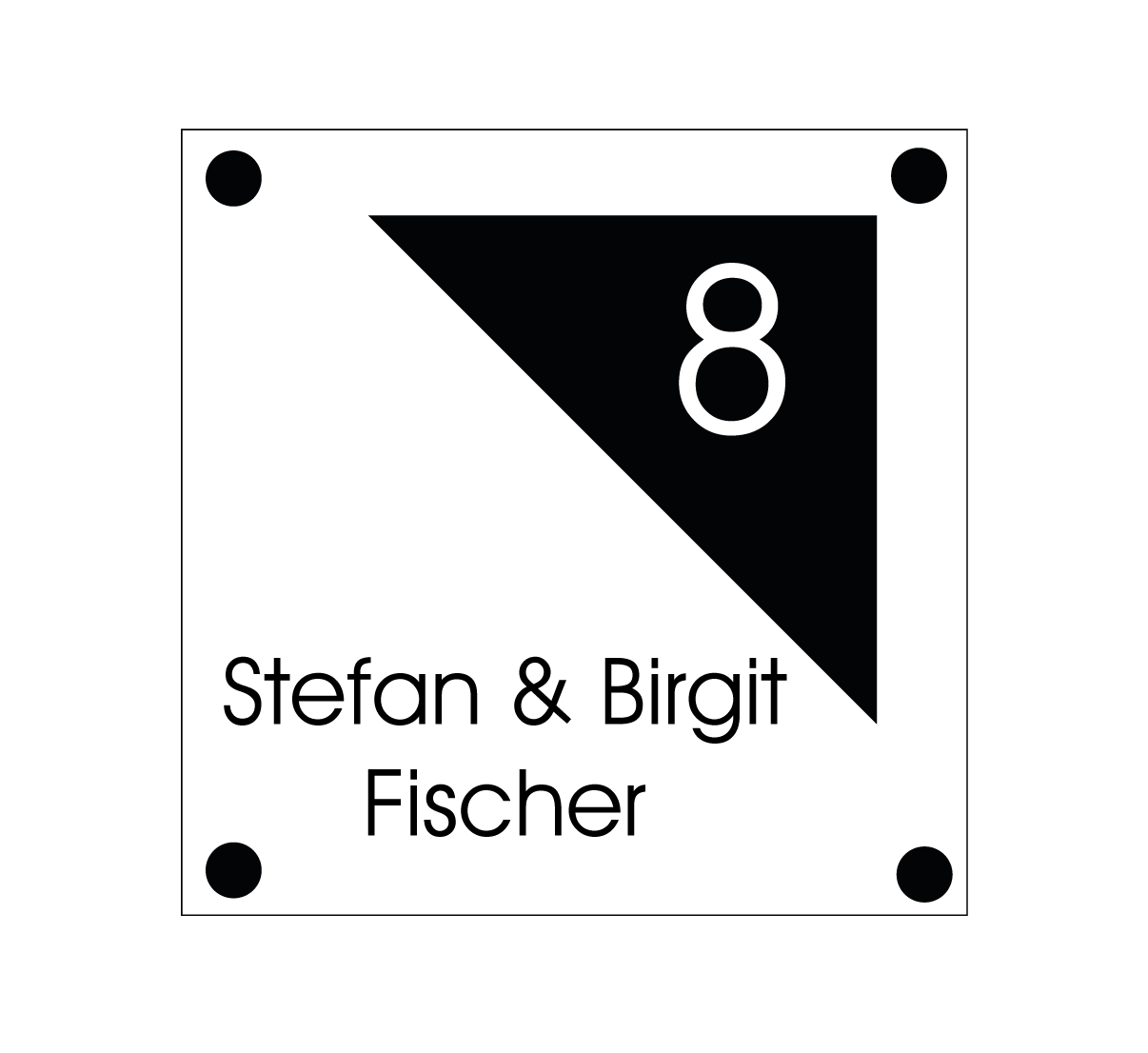 Namensschild Acryl – Plexiglas 20×20 cm (Art. 306)