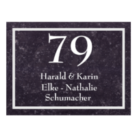 Namensschild Naturstein – Belgischer Blaustein 200 x 150 mm