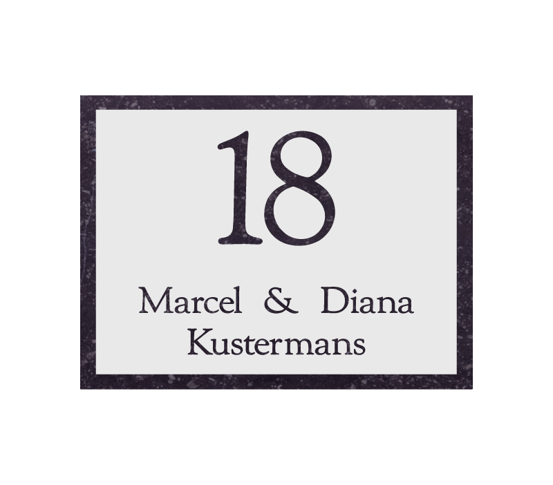 Namensschild Naturstein – Belgischer Blaustein 200mm x 150mm (561C)