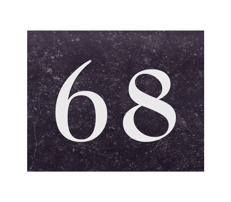 Nummernschild Naturstein – Belgischer Blaustein 250mm x 200mm (577A)