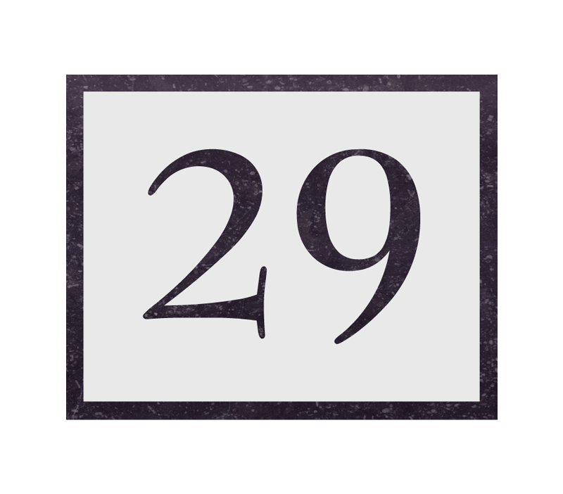 Nummernschild Naturstein – Belgischer Blaustein 250mm x 200mm (577C)