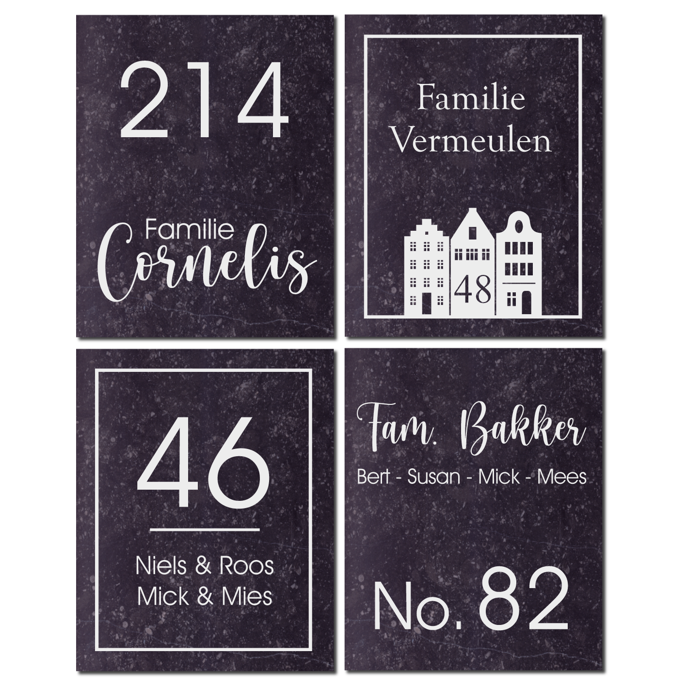Namensschild naturbelassener belgischer Blaustein  (Neuer Style (594)