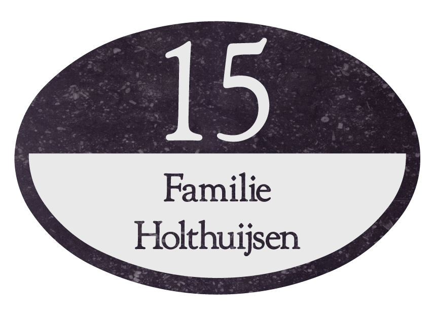 Namensschild Naturstein – Belgischer Blaustein 280mm x 190mm(568D)