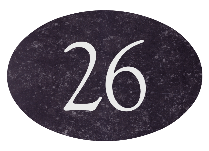 Nummernschild Naturstein – Belgischer Blaustein 280mm x 190mm (578A)