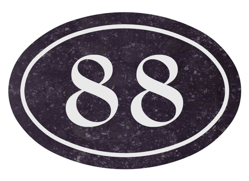 Nummernschild Naturstein – Belgischer Blaustein 280mm x 190mm  (578B)