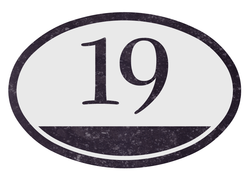 Nummernschild Naturstein – Belgischer Blaustein 280mm x 190mm (578D)